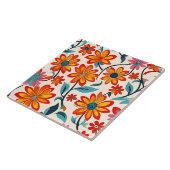 Whimsical Folk Art Flowers Tegeltje (Zijkant)