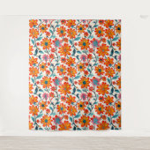 Whimsical Folk Art Flowers Wandkleed (Voorkant)