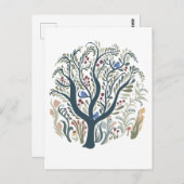 Whimsical Folk Art Forest Earth Tone Briefkaart (Voorkant / Achterkant)