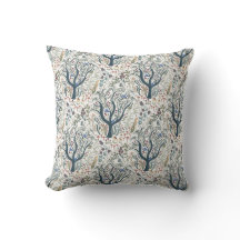 Whimsical Folk Art Forest Sierkussen Aardetinten