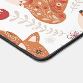 Whimsical Folk Art Fox and Flowers Bureaumat (Hoek)