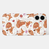 Whimsical Folk Art Fox and Flowers Case-Mate iPhone Case (Achterkant (horizontaal))