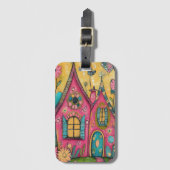 Whimsical Folk Art Houses Bagagelabel (Voorkant (verticaal))