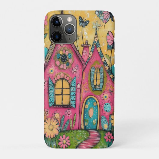 Whimsical Folk Art Houses Case-Mate iPhone Case (Achterkant)