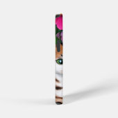 Whimsical Folk Art Kat, Kitten en Bloemen iPhone Hoesje (Rechterkant)