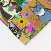 Whimsical Folk Art Stijl Cartoon Katten Fleece Deken (Hoek)