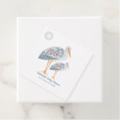 Whimsical Folk Art Stork | BABY SHOWER Bedankjes Labels (In situ)