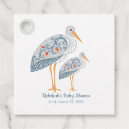 Whimsical Folk Art Stork | BABY SHOWER Bedankjes Labels