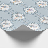 Whimsical Folk Art Stork | BABY SHOWER Cadeaupapier (Hoek)