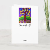 Whimsical Folk Art Style Tree | Aan jou denken Kaart (Achterkant)