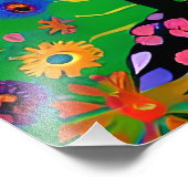 Whimsical Folk Art Style Tree Foto Afdruk (Hoek)