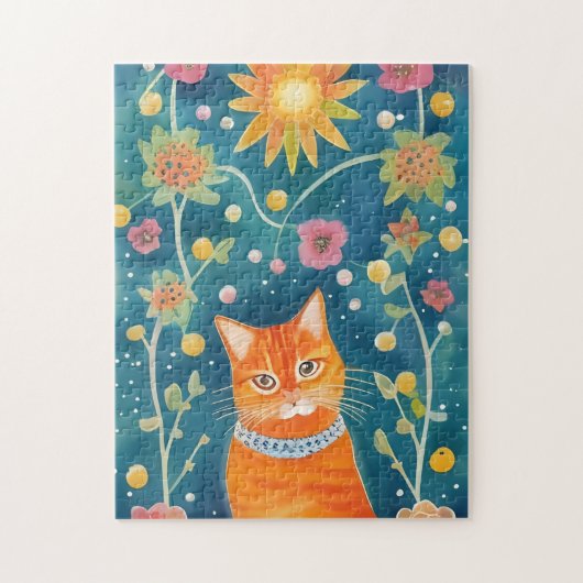 Whimsical Folk Art Tabby Legpuzzel (Verticaal)