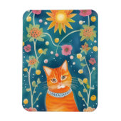 Whimsical Folk Art Tabby Magneet (Verticaal)