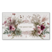 Whimsical Folk Art Wildflower & Vogels Magnetisch Visitekaartje (Voorkant)