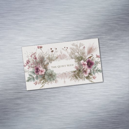 Whimsical Folk Art Wildflower & Vogels Magnetisch Visitekaartje (Voorbeeld)