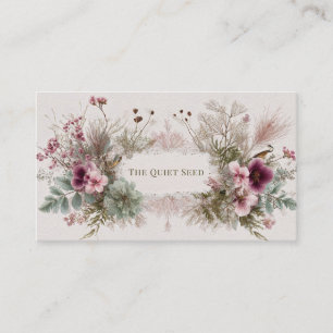 Whimsical Folk Art Wildflower & Vogels Visitekaartje