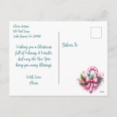 Whimsical Folk Village gepersonaliseerde kerst Feestdagenkaart (Achterkant)