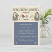 Whimsical Font Gay Wedding Invitations Kaart (Staand voorkant)