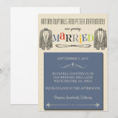 Whimsical Font Gay Wedding Invitations Kaart (Voorkant / Achterkant)