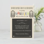 Whimsical Font Gay Wedding Invitations Kaart (Staand voorkant)