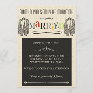 Whimsical Font Gay Wedding Invitations Kaart