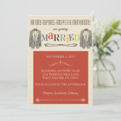 Whimsical Font Gay Wedding Invitations Kaart (Staand voorkant)