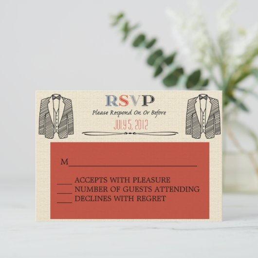 Whimsical Font Gay Wedding RSVP (Staand voorkant)