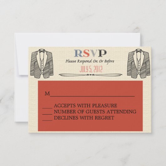 Whimsical Font Gay Wedding RSVP Kaartje (Voorkant)