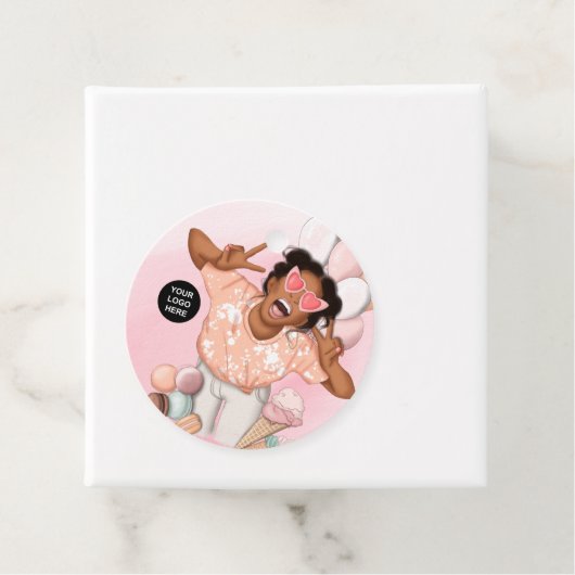 Whimsical Food Catering Lady Bedankjes Labels (In situ)