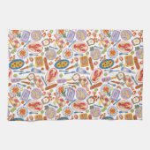Whimsical Food Pattern Tea Towel Theedoek (Horizontaal)
