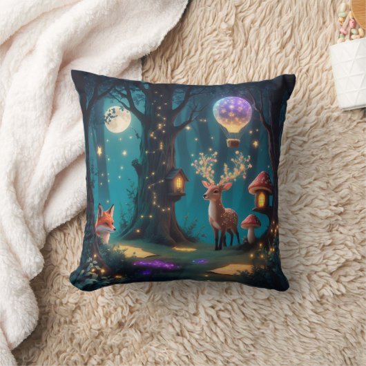 Whimsical Forest Adventure Pillow Hoesje Kussen (Deken)