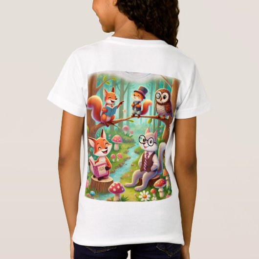 Whimsical Forest Adventure T-shirt (Achterkant)