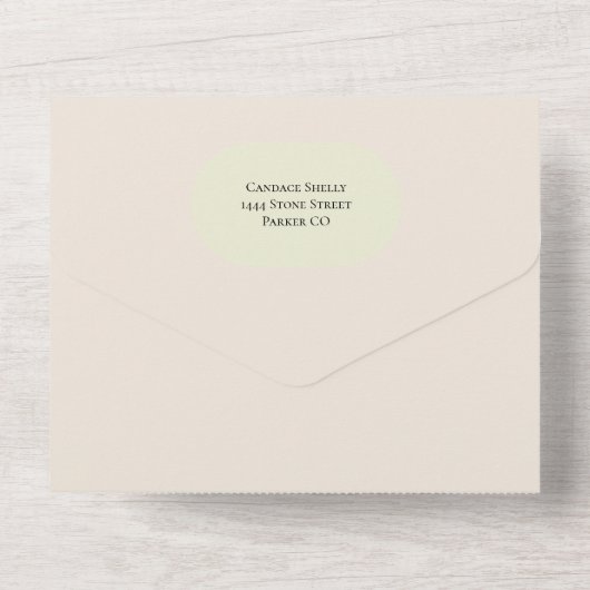 Whimsical Forest All in One Wedding Uitnodiging (Achterkant)