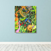 Whimsical Forest Animals Art Canvas Afdruk (Insitu (Houten vloer))