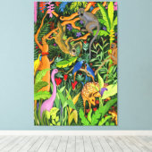 Whimsical Forest Animals Art Canvas Afdruk (Insitu (Houten vloer))