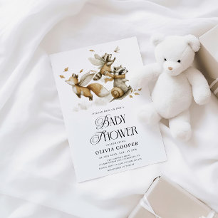 Whimsical Forest Animals Baby shower Kaart