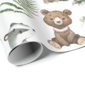 Whimsical Forest Animals Sage Greenery Cadeaupapier (Rol Hoek)