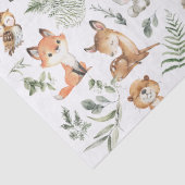 Whimsical Forest Animals Sage Greenery Tissuepapier (Detail)