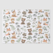 Whimsical Forest Animals Sage Greenery Tissuepapier (Voorkant)