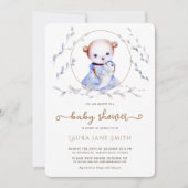 Whimsical Forest Beer Girl Baby shower Kaart (Voorkant)