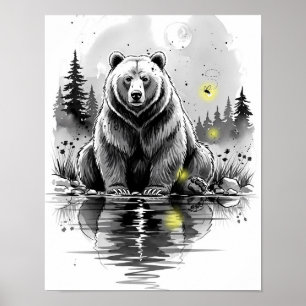 Whimsical Forest Beer Reflection Poster