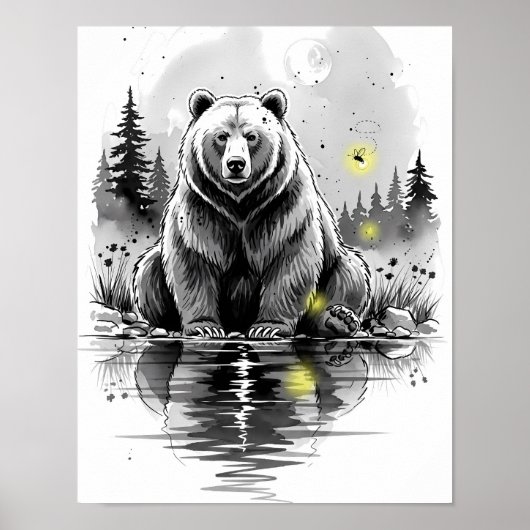 Whimsical Forest Beer Reflection Poster (Voorkant)