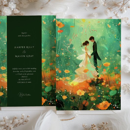 Whimsical Forest bruiloft uitnodiging