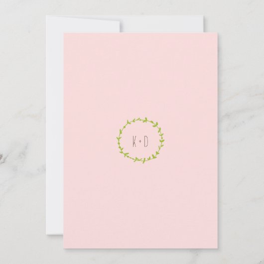 Whimsical Forest Cats (Blush) Bruiloft Kaart (Achterkant)