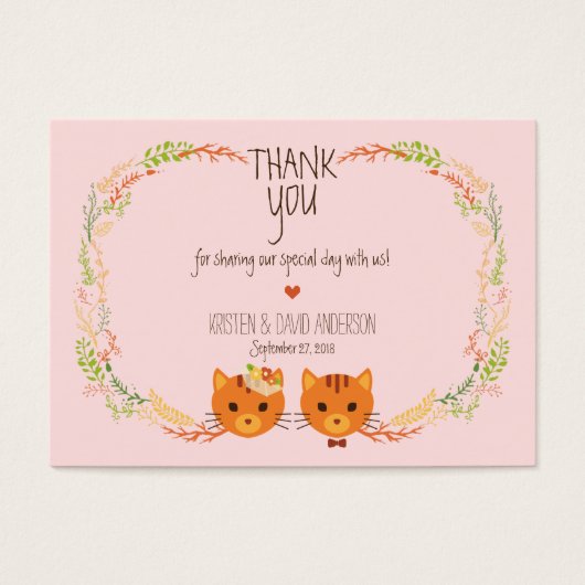 Whimsical Forest Cats Blush Gift Labels / Kaarten Visitekaartje (Voorkant)