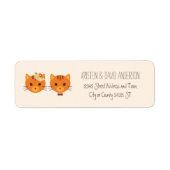 Whimsical Forest Cats (Cream) Bruiloft Etiket (Voorkant)