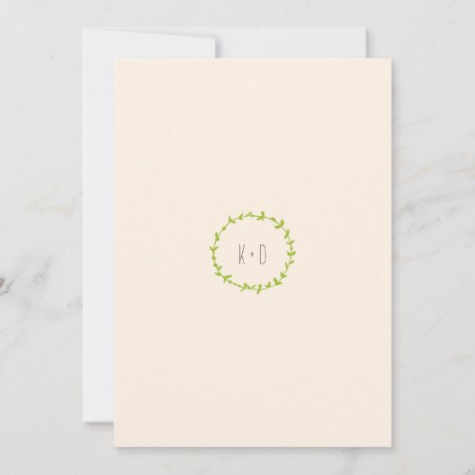 Whimsical Forest Cats (Cream) Bruiloft Kaart (Achterkant)