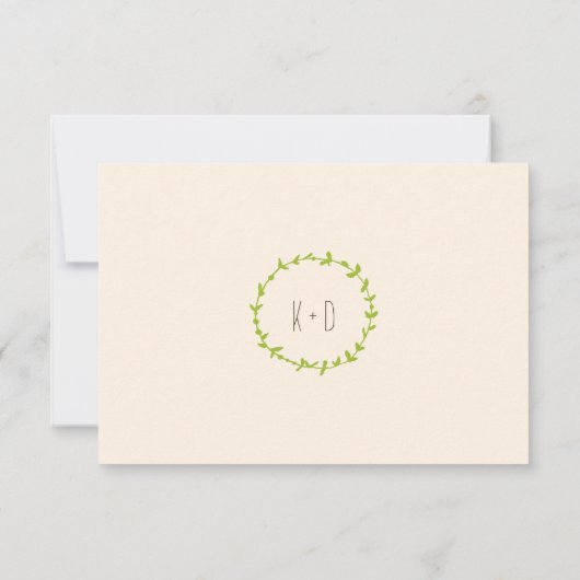 Whimsical Forest Cats (Cream) Bruiloft RSVP (Achterkant)