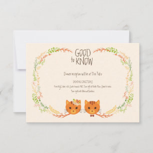 Whimsical Forest Cats (Cream) Bruiloft RSVP