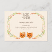 Whimsical Forest Cats (Cream) Bruiloft RSVP Informatiekaartje (Voorkant)